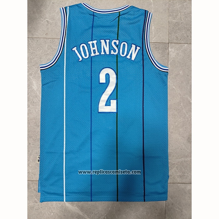 Camiseta Charlotte Hornets Larry Johnson #2 Retro Azul